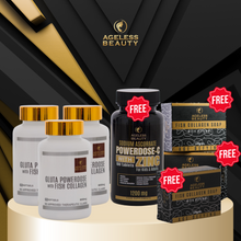 Load image into Gallery viewer, TRIO BUNDLE GLUTA POWERDOSE + POWERDOSE-C &amp; 3 FISH COLLAGEN SOAP (PROMO ONLY UNTIL OCT.30)